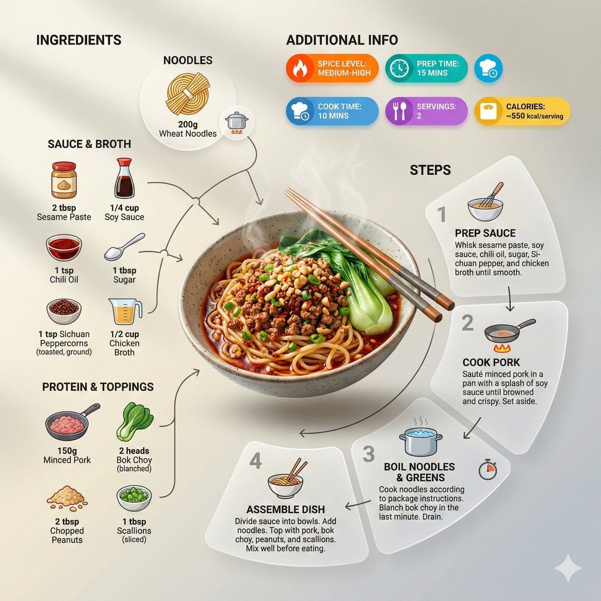 Ultra Ren Opskrift Infografik Nudler -genereret billede