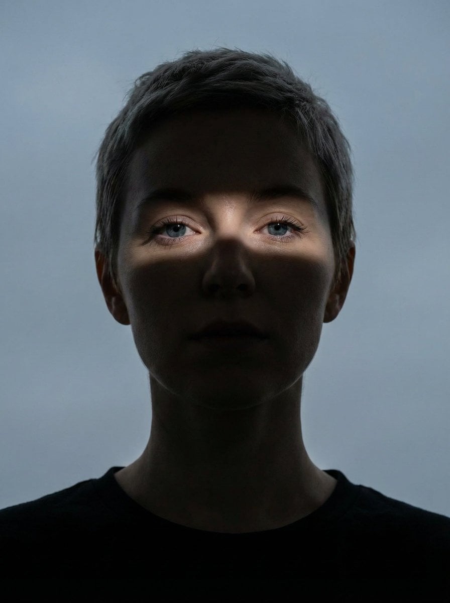 Woman Portrait Dramatic Shadow Light