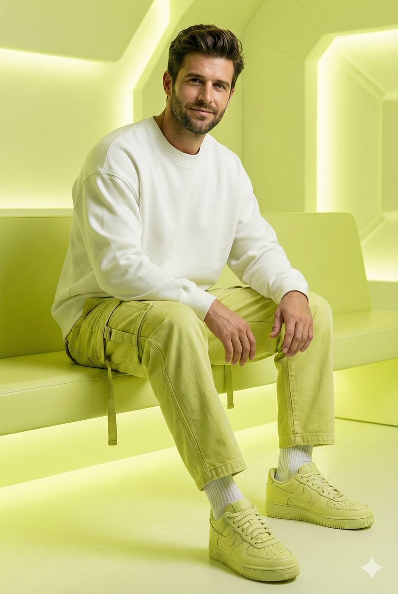 Young Man Futuristic Fashion Editorial Lemon Green Studio
